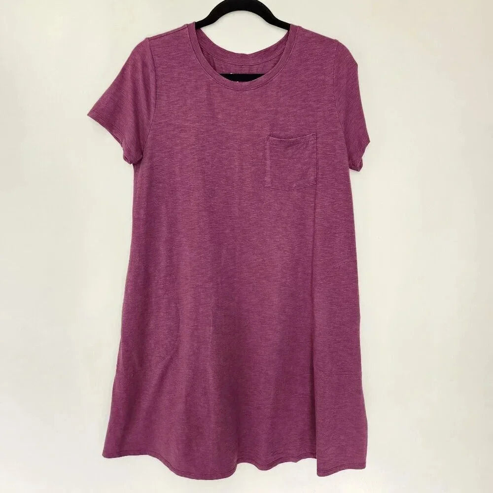 DULUTH TRADING CO To N Flow T Shirt Dress Size M UPF 30 Stay-Dry Comfort Purple